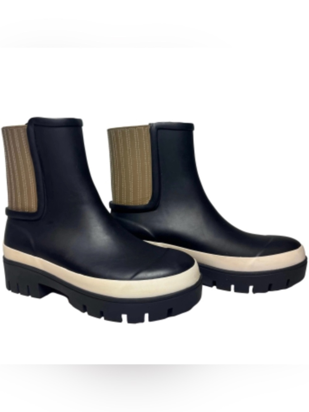 Tory Burch Women's Black hurricane Rain Ankle Boots size 9